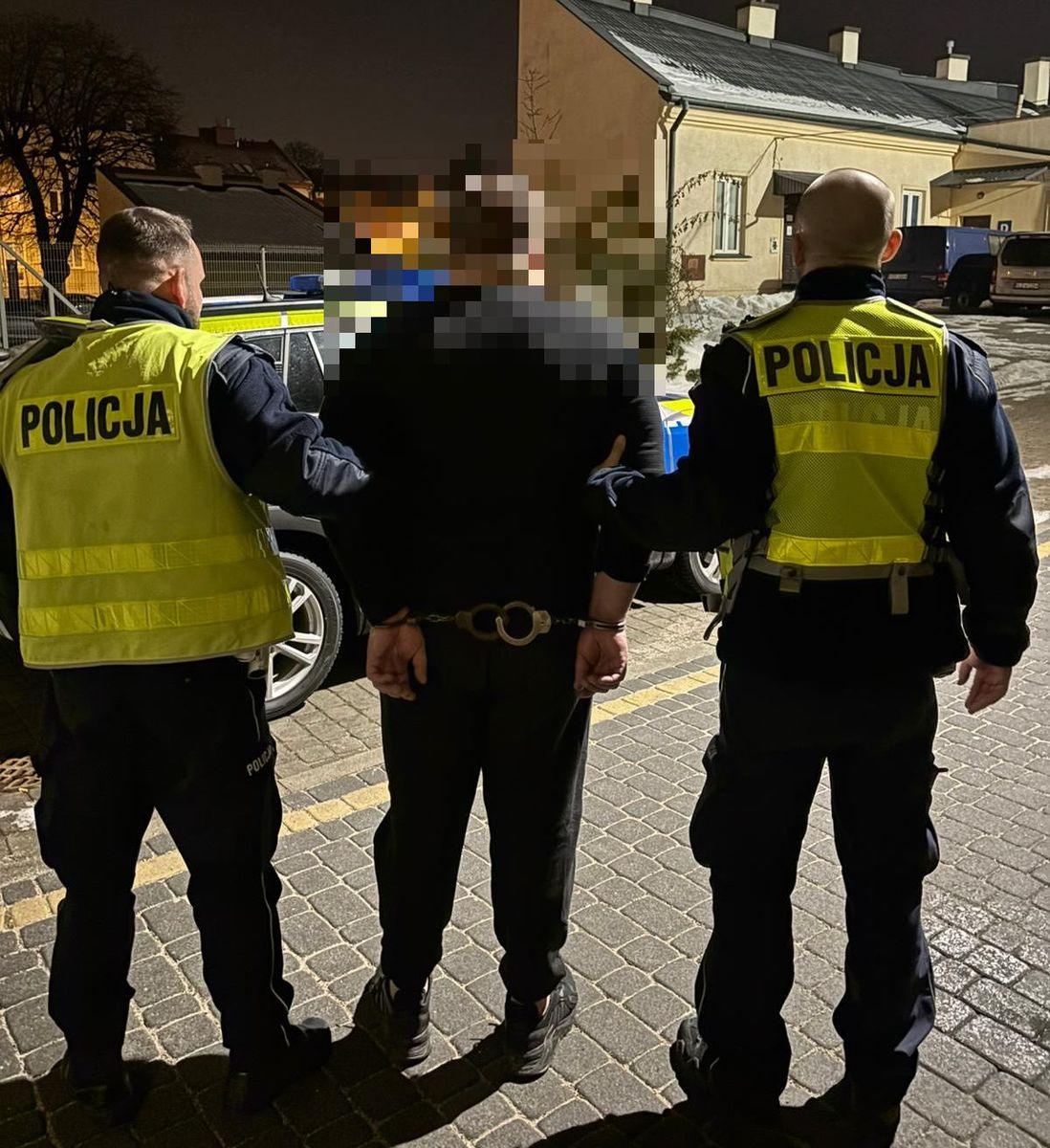 zatrzymany przez policję