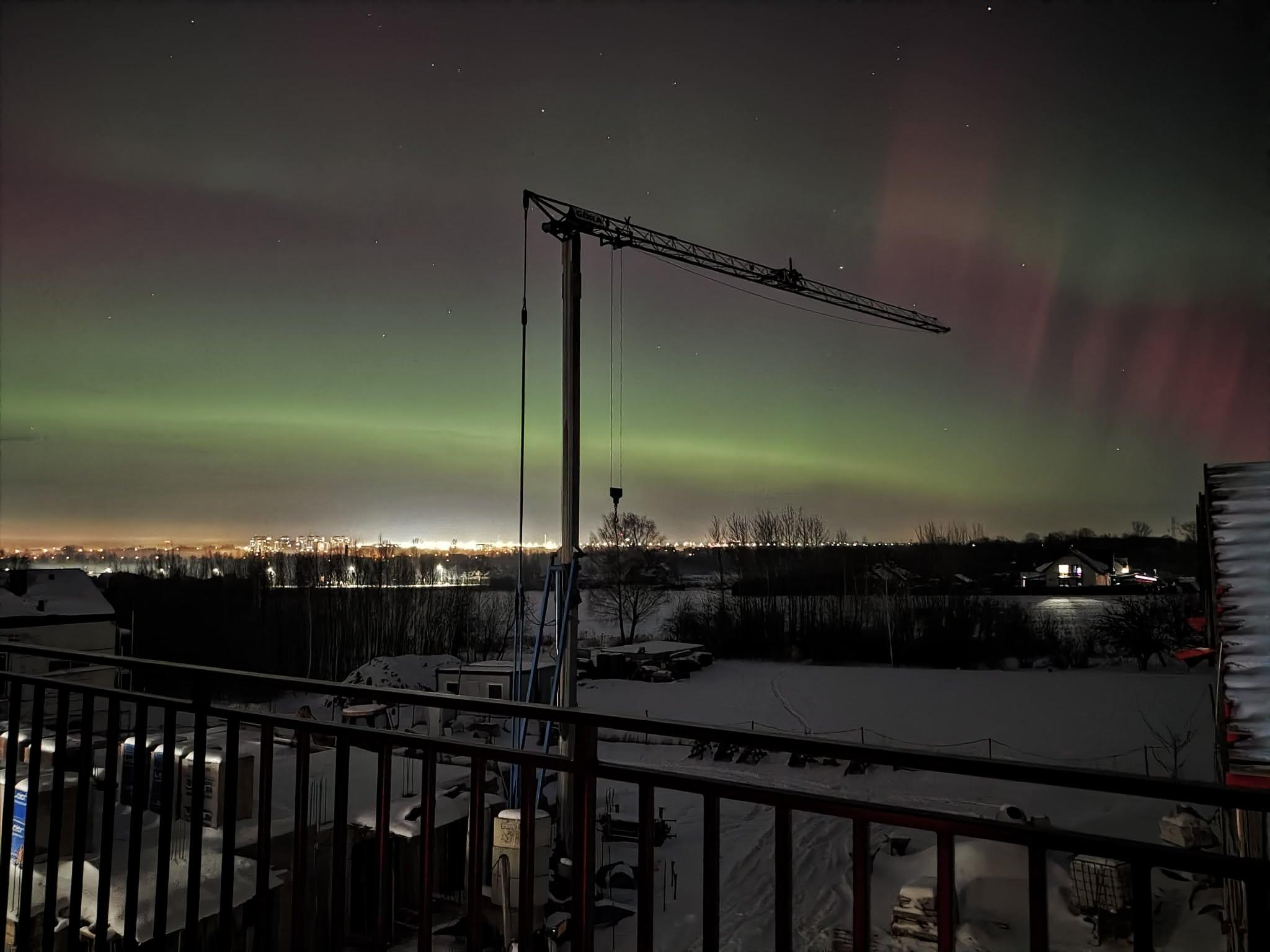 zorza polarna nad rzeszowem