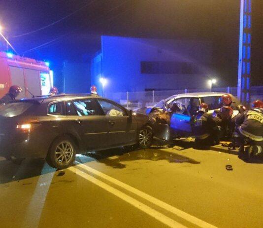 Wypadek w Rzeszowie. Zderzenie dwóch samochodów