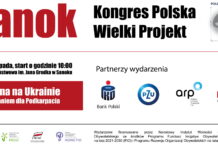 Poziomy plakat promujący wydarzenie Kongres Polska Wielki Projekt w Sanoku