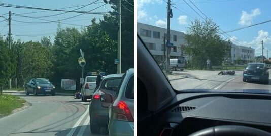 Wypadek motorowerzysty. Kierowca peugeota nie ustąpił mu pierwszeństwa