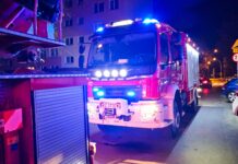 Wieczorny pożar w mieszkaniu na Nowym Mieście. 14 strażaków w akcji