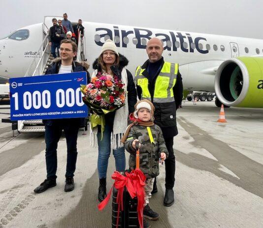 Milionowy pasażer w tym roku wylądował w Jasionce. Lotnisko idzie na rekord milionowy-pasazer-lotniska-rzeszow-jasionka-2024