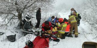 bieszczady-wypadek-skuter-sniezny