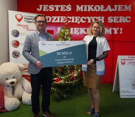PGE Energia Ciepła wsparła Podkarpackie Hospicjum dla Dzieci. Przekazali 30 tys. zł na ogrzewanie