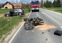 Pijany motocyklista zderzył się z ciągnikiem rolniczym. Miał ponad 2,5 promila