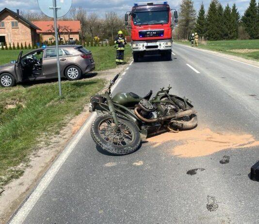 Pijany motocyklista zderzył się z ciągnikiem rolniczym. Miał ponad 2,5 promila