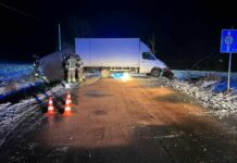 dostawczak zablokowana droga