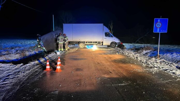 dostawczak zablokowana droga