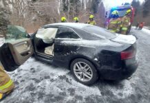 zderzenie w zimowej aurze