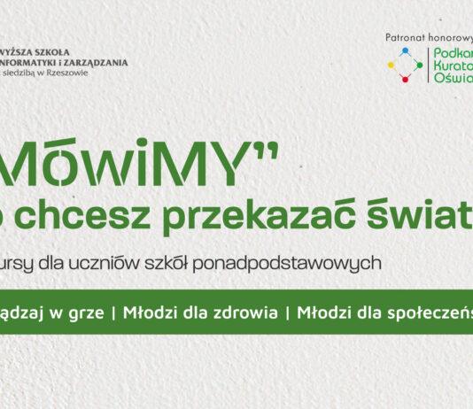 „MówiMY” o ważnych sprawach. Rusza nowa edycja konkursów WSIiZ dla młodzieży wsiiz konkurs