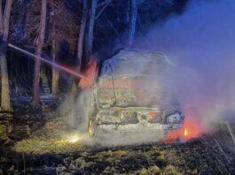 Pożar samochodu. Mogło dojść do samozapłonu