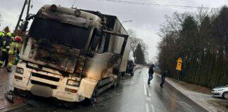 pożar ciężarówki OSP Nawsie