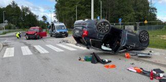 wypadek Jasionka dachowanie