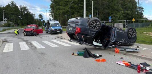 wypadek Jasionka dachowanie