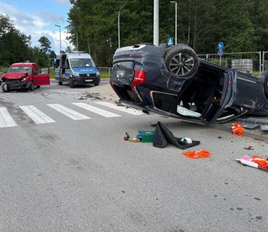 wypadek Jasionka dachowanie