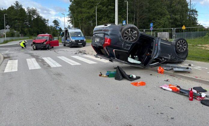wypadek Jasionka dachowanie