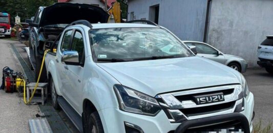 wypadek suv przygniecenie