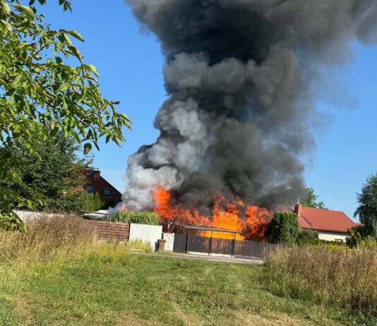 pożar garażu