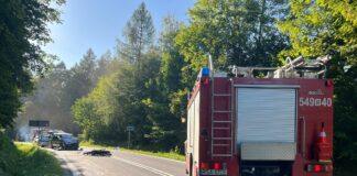 wypadek motocyklista serpentyny góry słonne