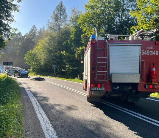Zdradliwe podkarpackie serpentyny… Długa reanimacja motocyklisty wypadek motocyklista serpentyny góry słonne