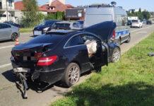 Dwa wypadki i kolizja z udziałem czterech aut w Rzeszowie. Rowerzysta i motocyklistka w szpitalu
