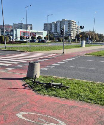 potrącenie rowerzysty