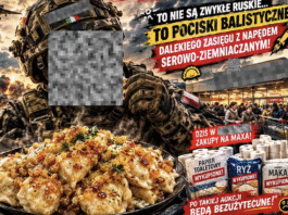 Ruskie jak pociski balistyczne. Podrzeszowska restauracja z wojenną reklamą ruskich pierogów