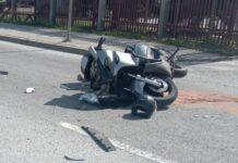 Zderzenie na DK9: kolizja motocykla z samochodem osobowym. Ruch wahadłowy