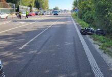 zderzenie z motocyklistą Rudzna Mała