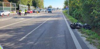 zderzenie z motocyklistą Rudzna Mała