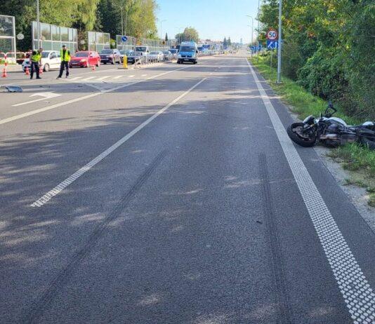 zderzenie z motocyklistą Rudzna Mała