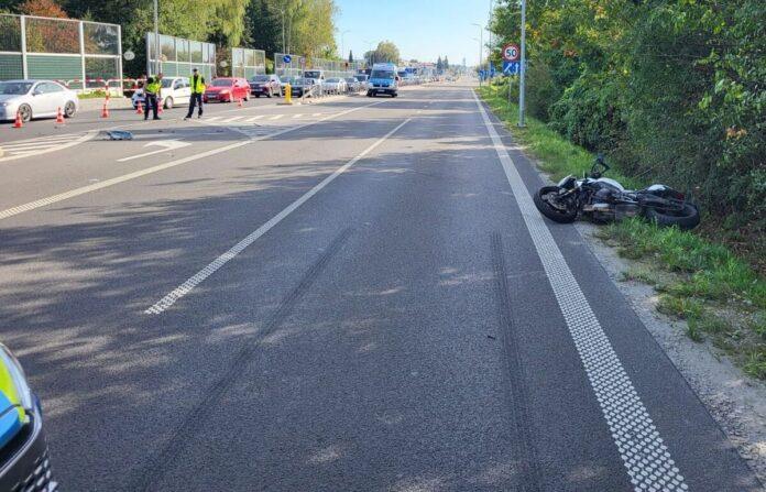 zderzenie z motocyklistą Rudzna Mała